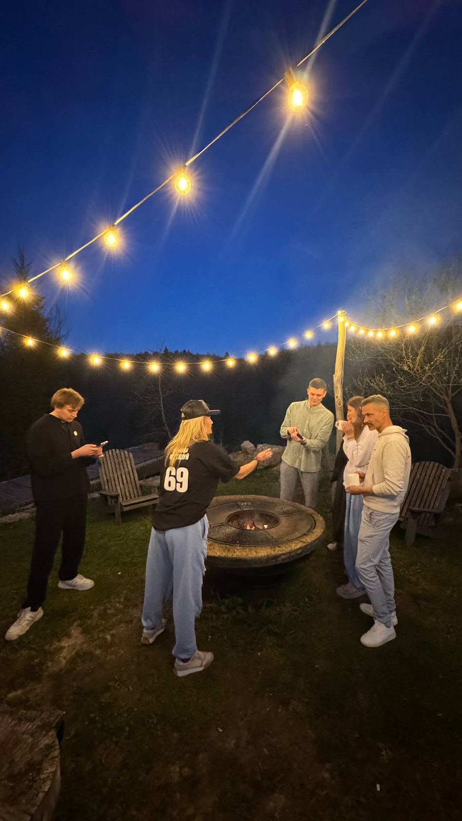 An evening by the fire — a club gathering outside the usual room